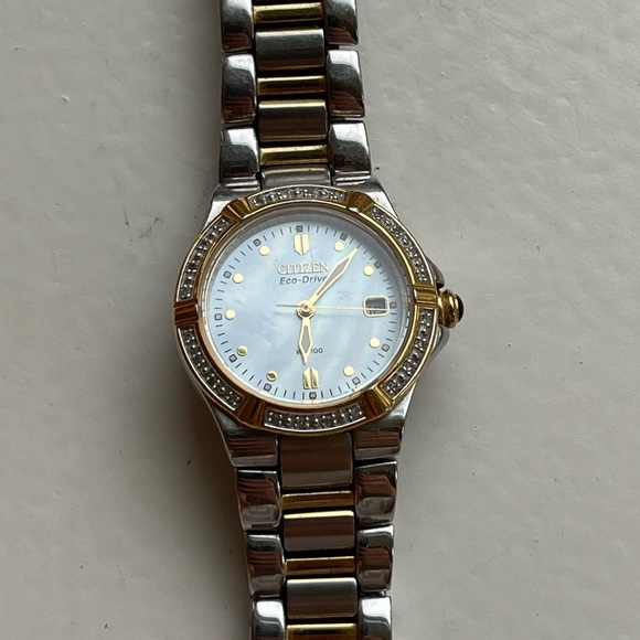 Women’s CITIZEN eco-drive watch - stainless steel w/ crystal accents!